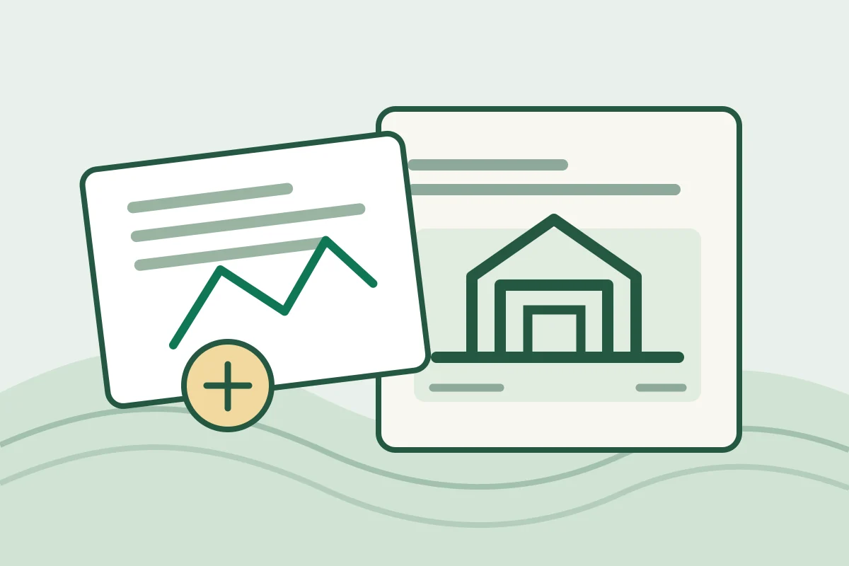 Illustration of a home, site contours and an unbranded project information folio